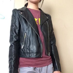 HM black leather jacket
